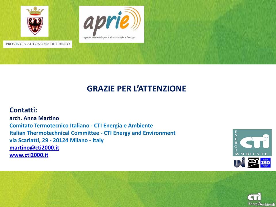 Ambiente Italian Thermotechnical Committee - CTI Energ and