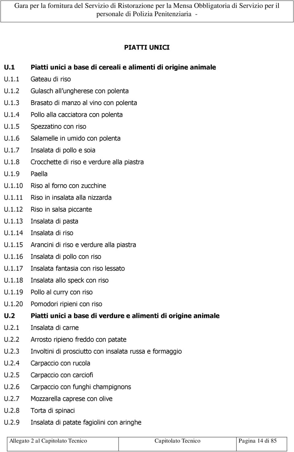 1.12 Riso in salsa piccante U.1.13 Insalata di pasta U.1.14 Insalata di riso U.1.15 Arancini di riso e verdure alla piastra U.1.16 Insalata di pollo con riso U.1.17 Insalata fantasia con riso lessato U.