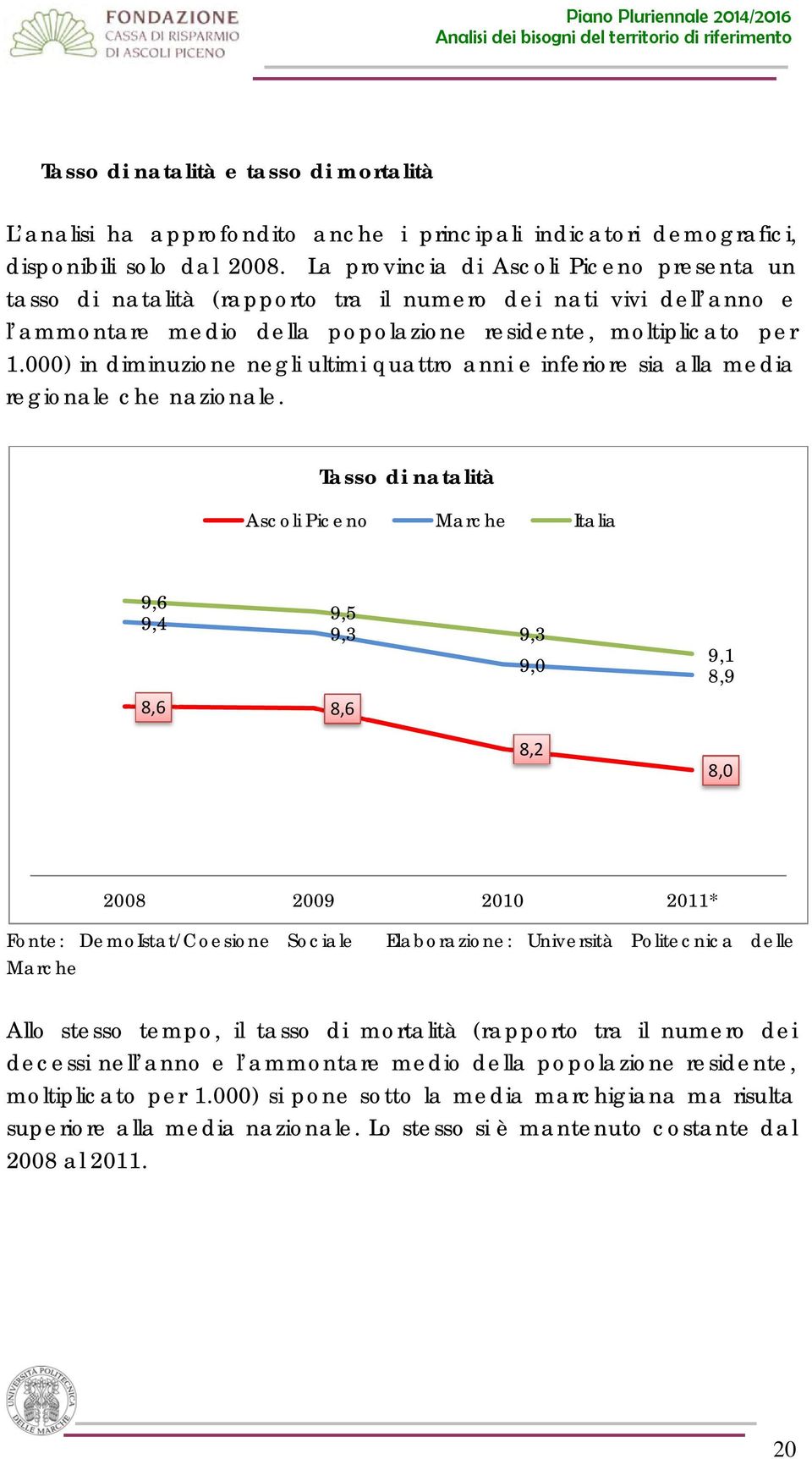 000) in diminuzione negli ultimi quattro anni e inferiore sia alla media regionale che nazionale.