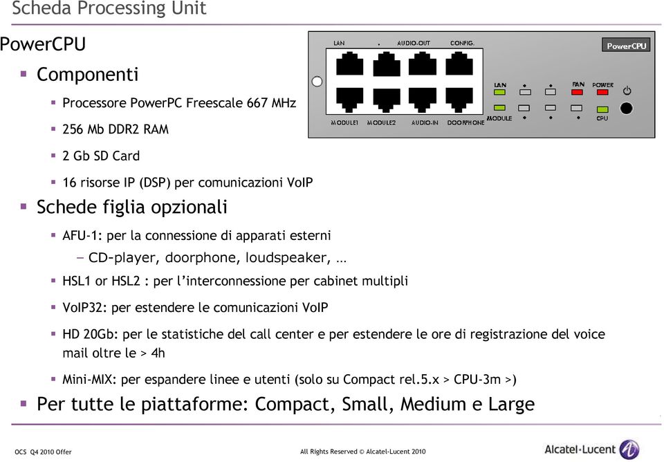 cabinet multipli VoIP32: per estendere le comunicazioni VoIP HD 20Gb: per le statistiche del call center e per estendere le ore di registrazione del