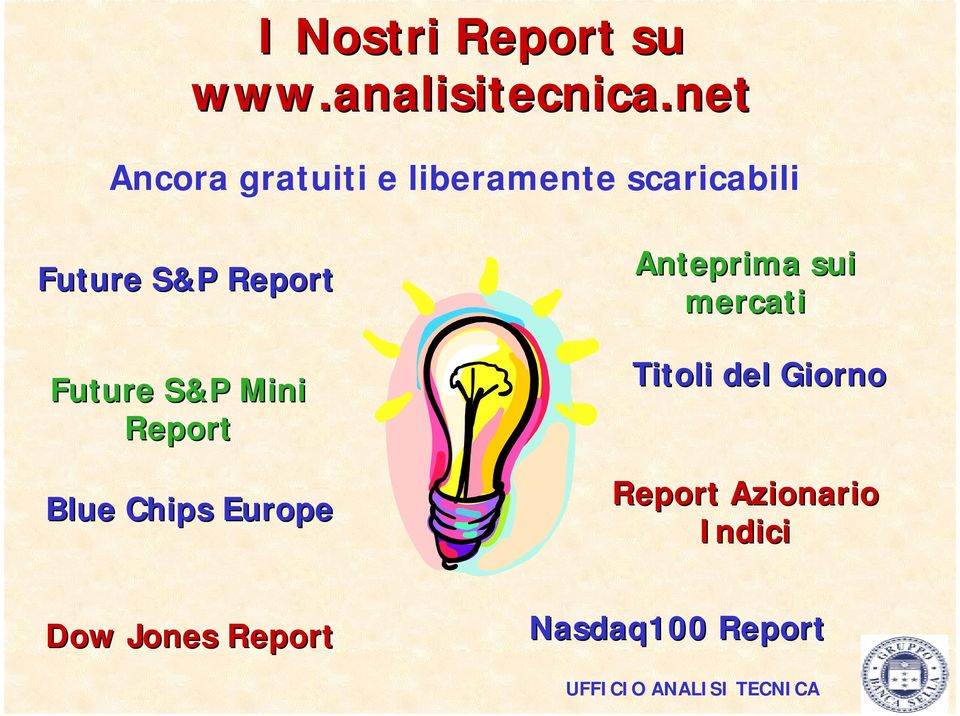 Report Future S&P Mini Report Blue Chips Europe Anteprima