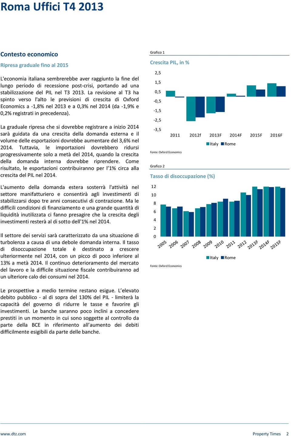 La graduale ripresa che si dovrebbe registrare a inizio 214 sarà guidata da una crescita della domanda esterna e il volume delle esportazioni dovrebbe aumentare del 3,6% nel 214.