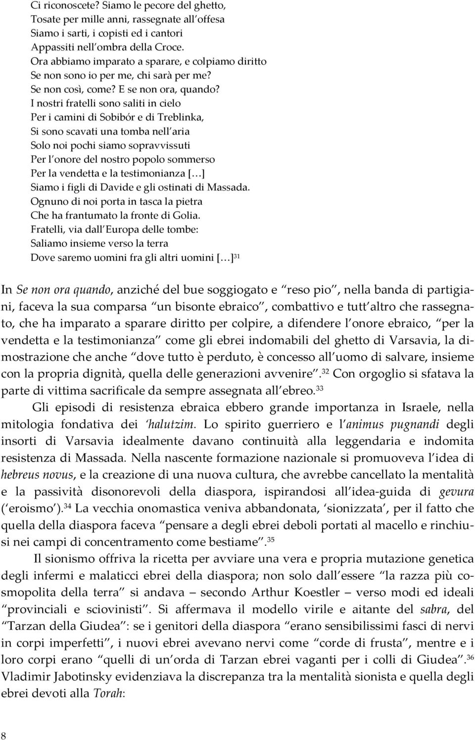 I nostri fratelli sono saliti in cielo Per i camini di Sobibór e di Treblinka, Si sono scavati una tomba nell aria Solo noi pochi siamo sopravvissuti Per l onore del nostro popolo sommerso Per la