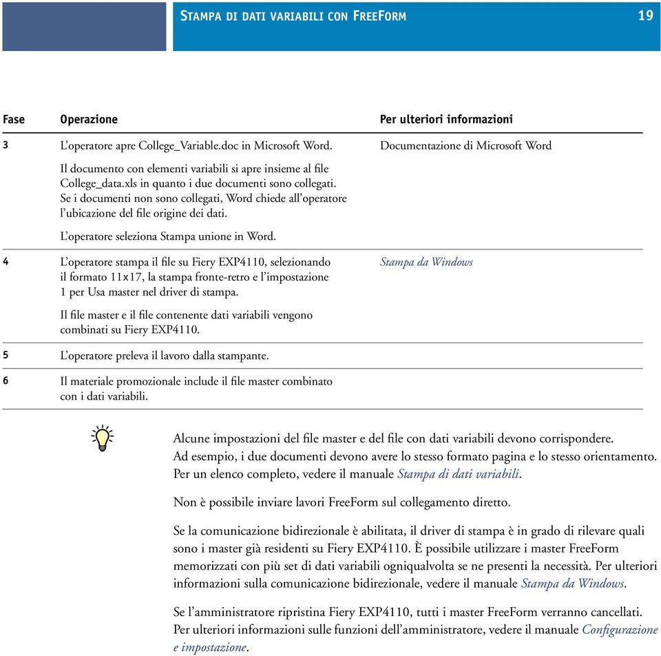 Se i documenti non sono collegati, Word chiede all operatore l ubicazione del file origine dei dati. L operatore seleziona Stampa unione in Word.