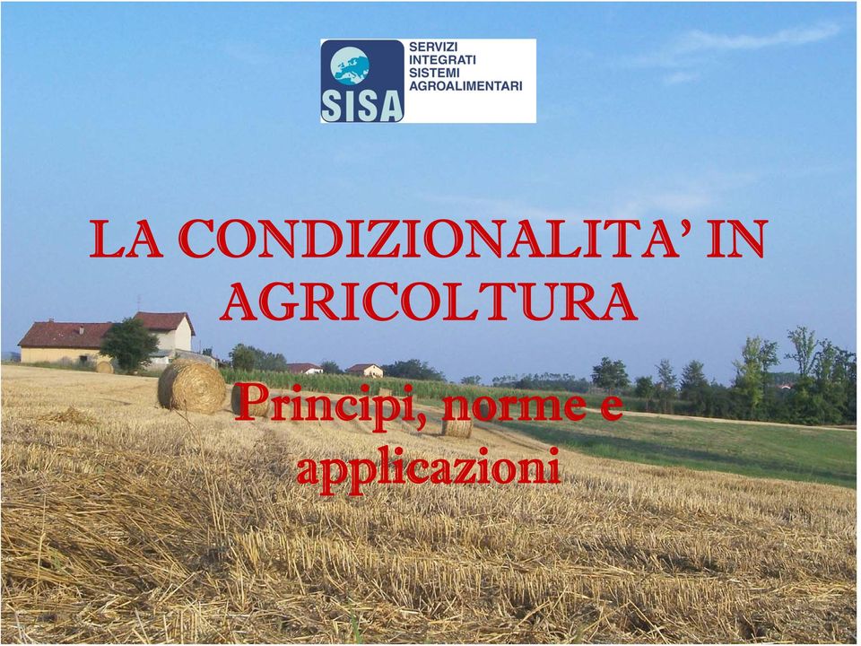 IN AGRICOLTURA