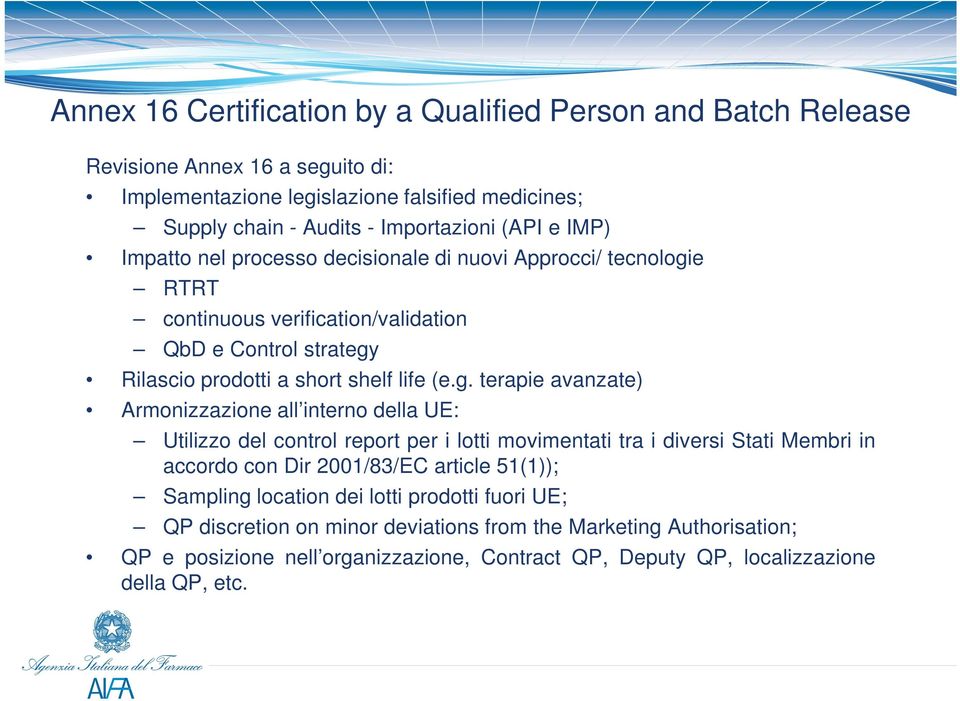 e RTRT continuous verification/validation QbD e Control strategy