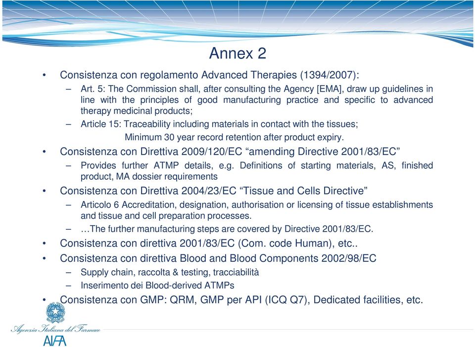 15: Traceability including materials in contact with the tissues; Minimum 30 year record retention after product expiry.