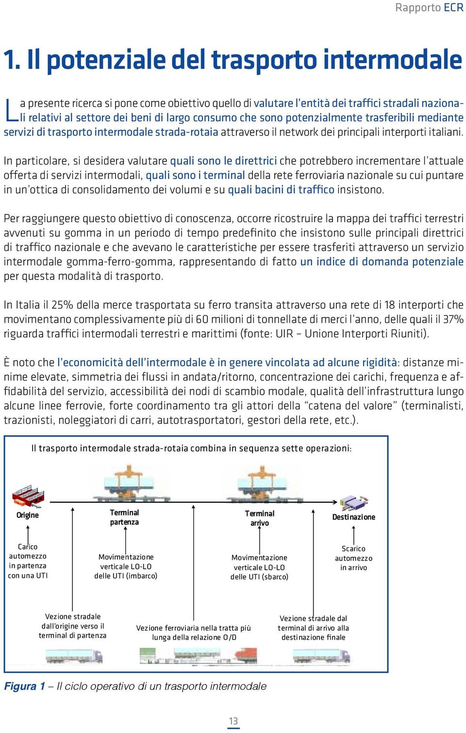 potenzialmente trasferibili mediante servizi di trasporto intermodale strada-rotaia attraverso il network dei principali interporti italiani.