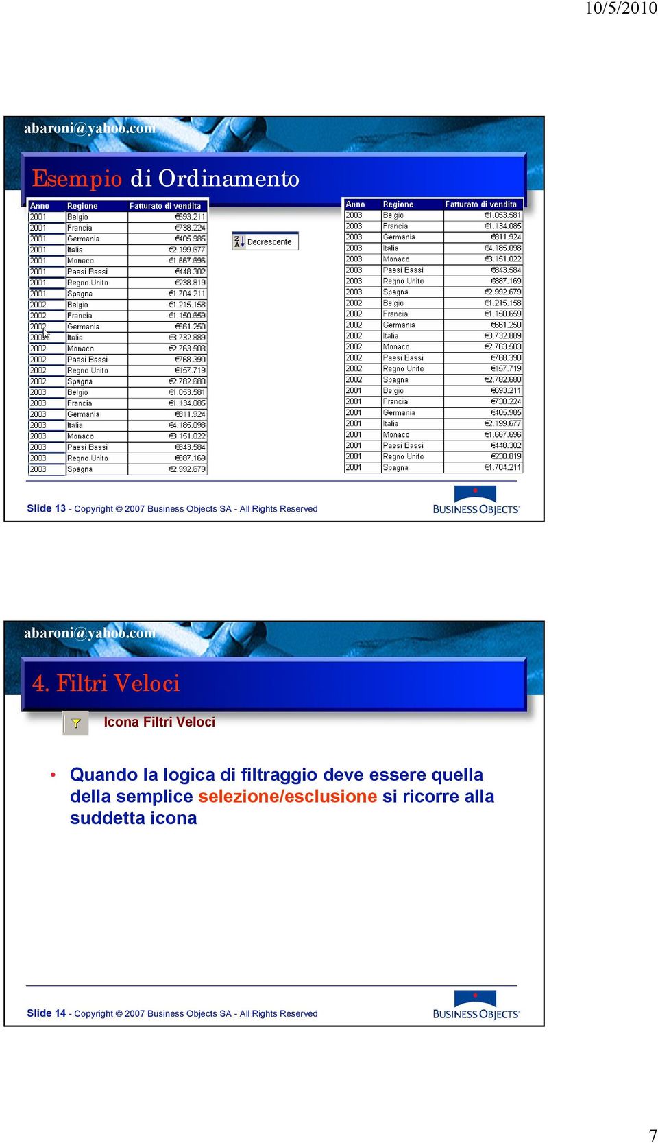 Filtri Veloci Icona Filtri Veloci Quando la logica di filtraggio deve essere