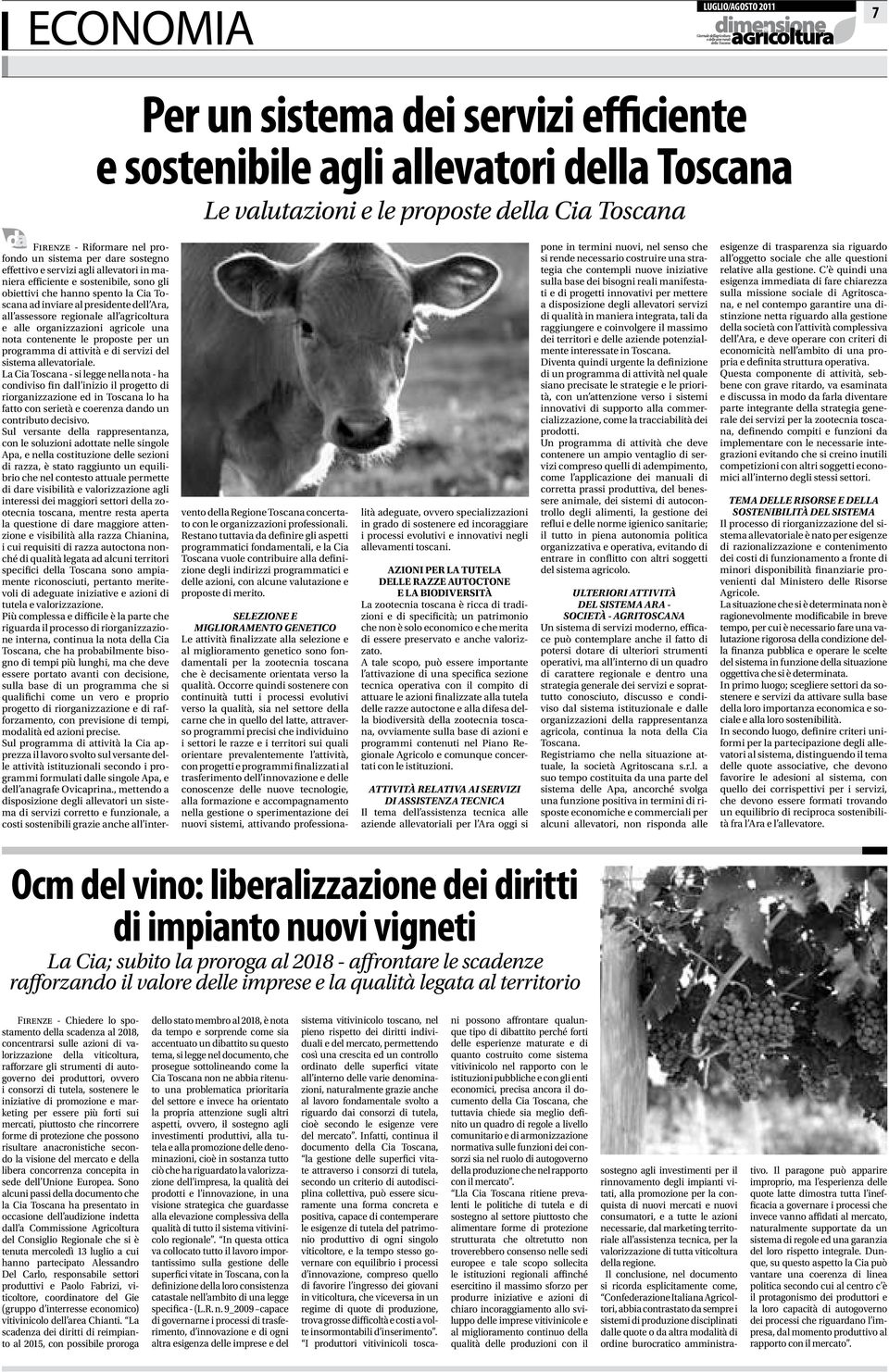 agricoltura e alle organizzazioni agricole una nota contenente le proposte per un programma di attività e di servizi del sistema allevatoriale.