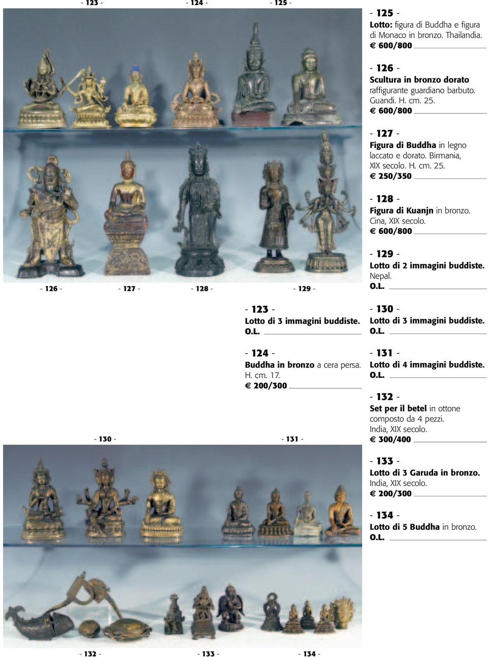 Cina, - 126 - - 127 - - 128 - - 129 - - 129 - Lotto di 2 immagini buddiste. Nepal. - 123 - Lotto di 3 immagini buddiste. - 130 - Lotto di 3 immagini buddiste.