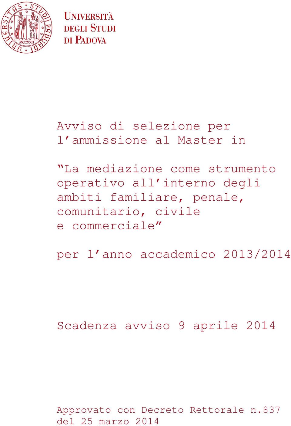 comunitario, civile e commerciale per l anno accademico 2013/2014