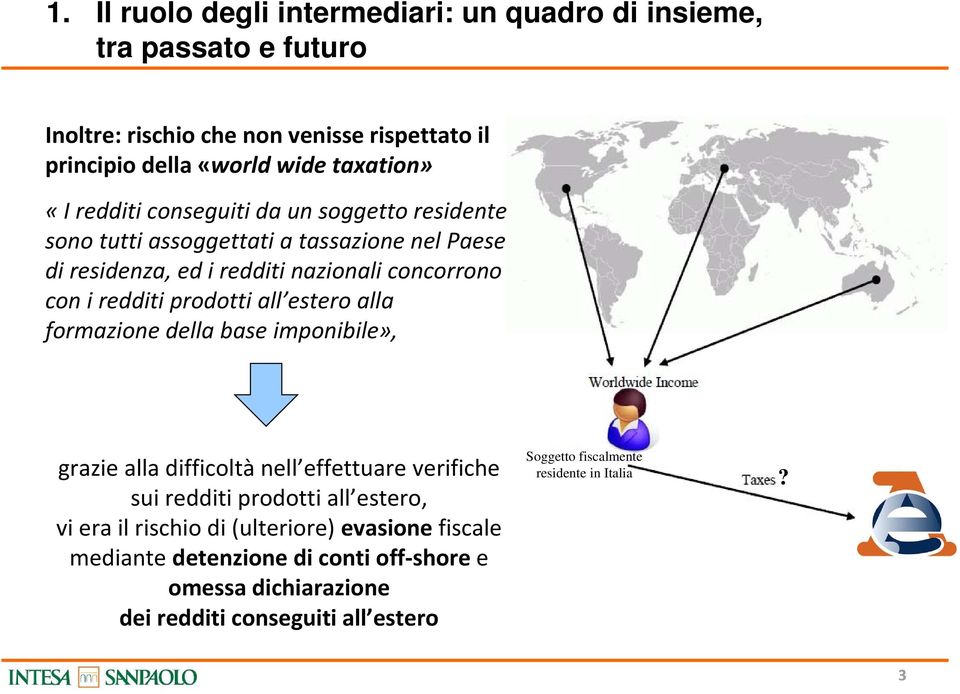 prodotti all estero alla formazione della base imponibile», grazie alla difficoltà nell effettuare verifiche sui redditi prodotti all estero, vi era il rischio