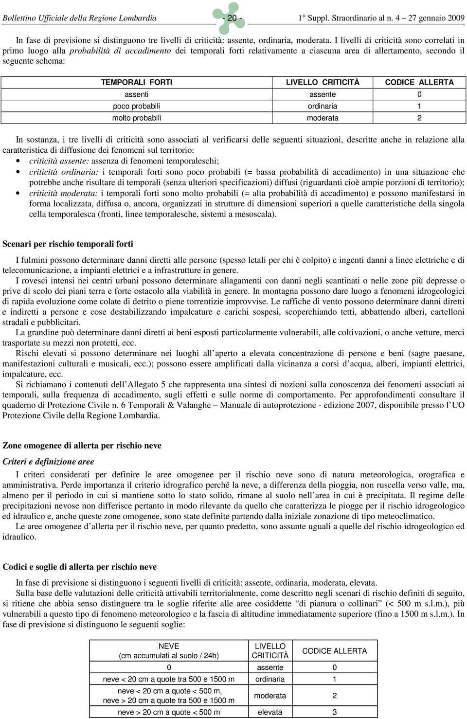 LIVEL ITICITÀ DICE ALLERTA assenti assente 0 poco probabili ordinaria 1 molto probabili moderata 2 In sostanza, i tre livelli di criticità sono associati al verificarsi delle seguenti situazioni,