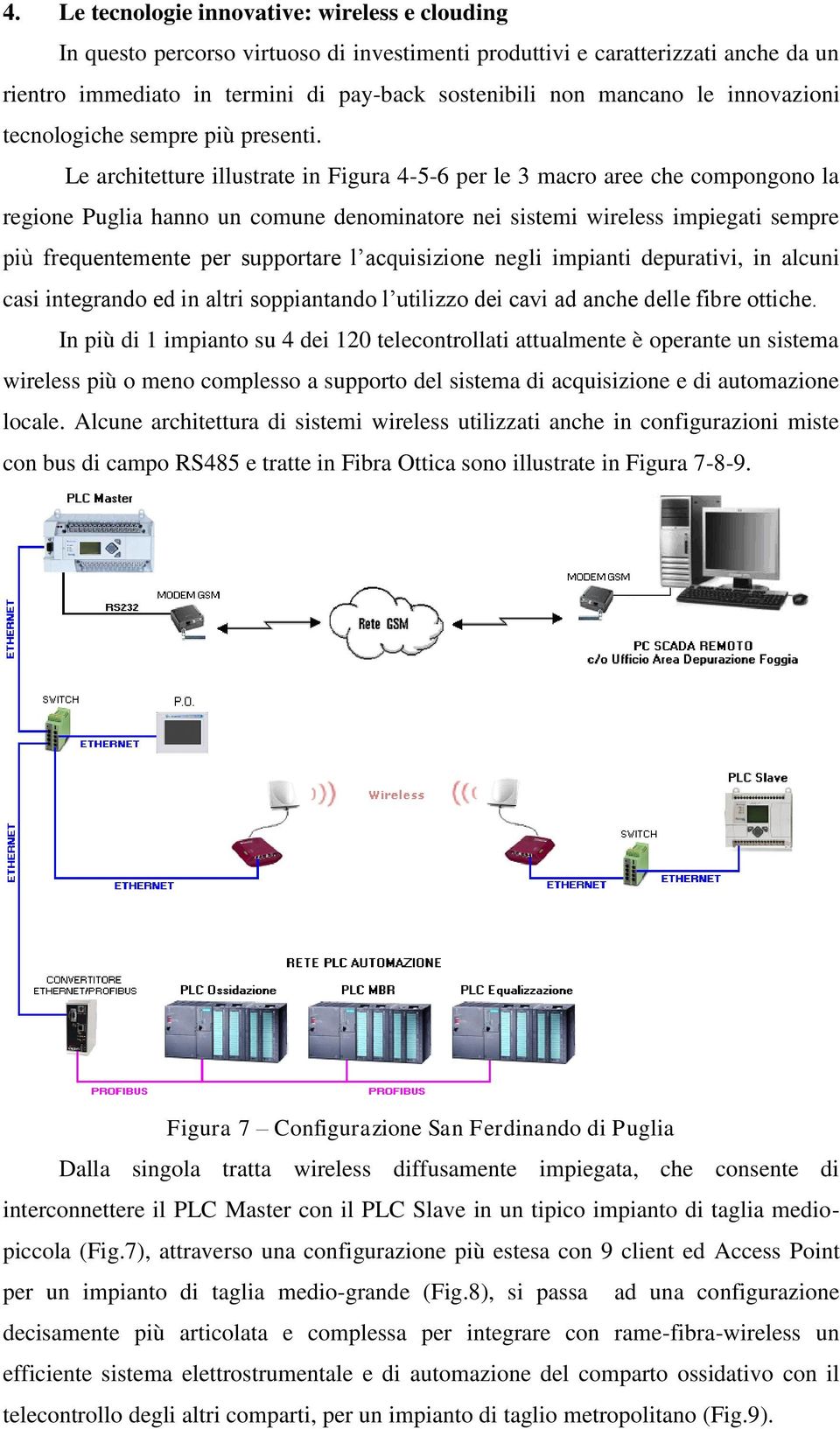 Le architetture illustrate in Figura 4-5-6 per le 3 macro aree che compongono la regione Puglia hanno un comune denominatore nei sistemi wireless impiegati sempre più frequentemente per supportare l