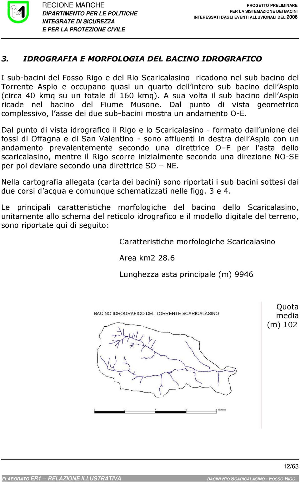 Aspio (circa 40 kmq su un totale di 160 kmq). A sua volta il sub bacino dell Aspio ricade nel bacino del Fiume Musone.