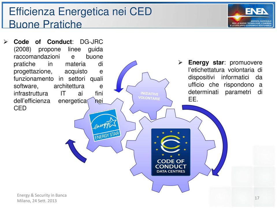architettura e infrastruttura IT ai fini dell efficienza energetica nei CED Energy star:
