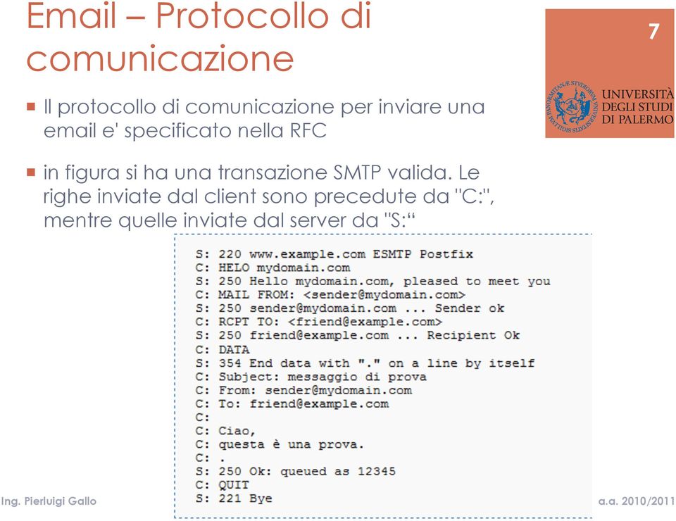 in figura si ha una transazione SMTP valida.