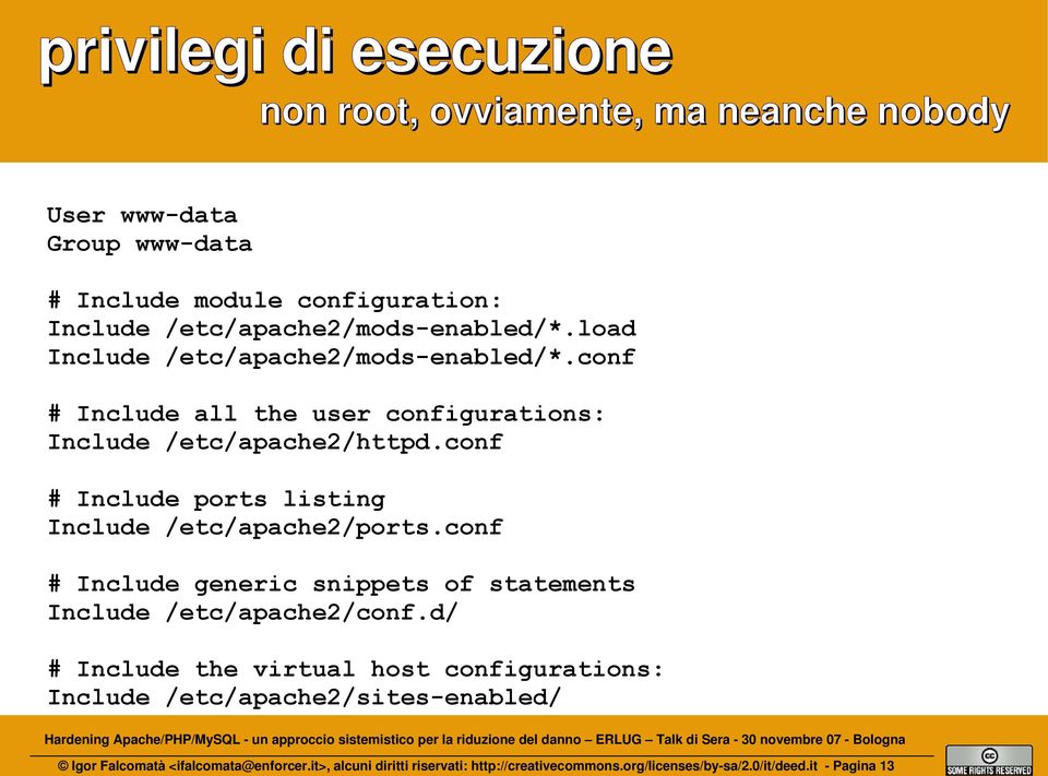 conf # Include ports listing Include /etc/apache2/ports.conf # Include generic snippets of statements Include /etc/apache2/conf.