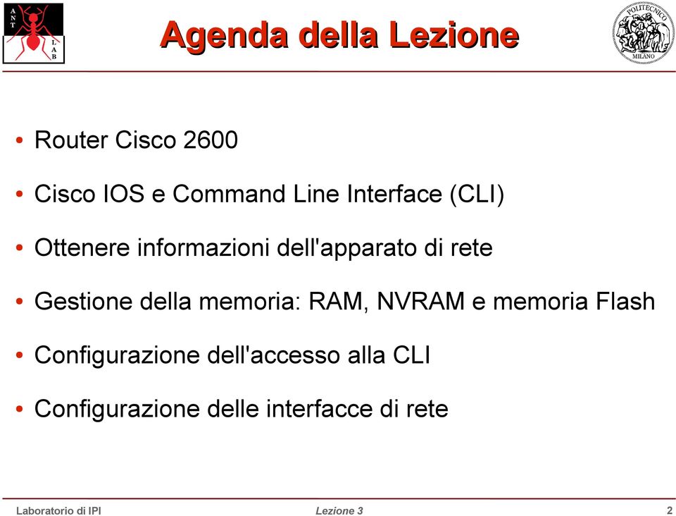 Gestione della memoria: RAM, NVRAM e memoria Flash