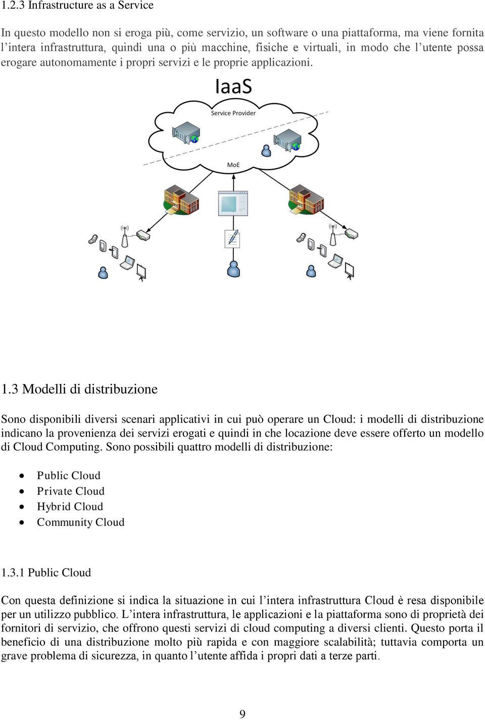 3 Modelli di distribuzione Sono disponibili diversi scenari applicativi in cui può operare un Cloud: i modelli di distribuzione indicano la provenienza dei servizi erogati e quindi in che locazione