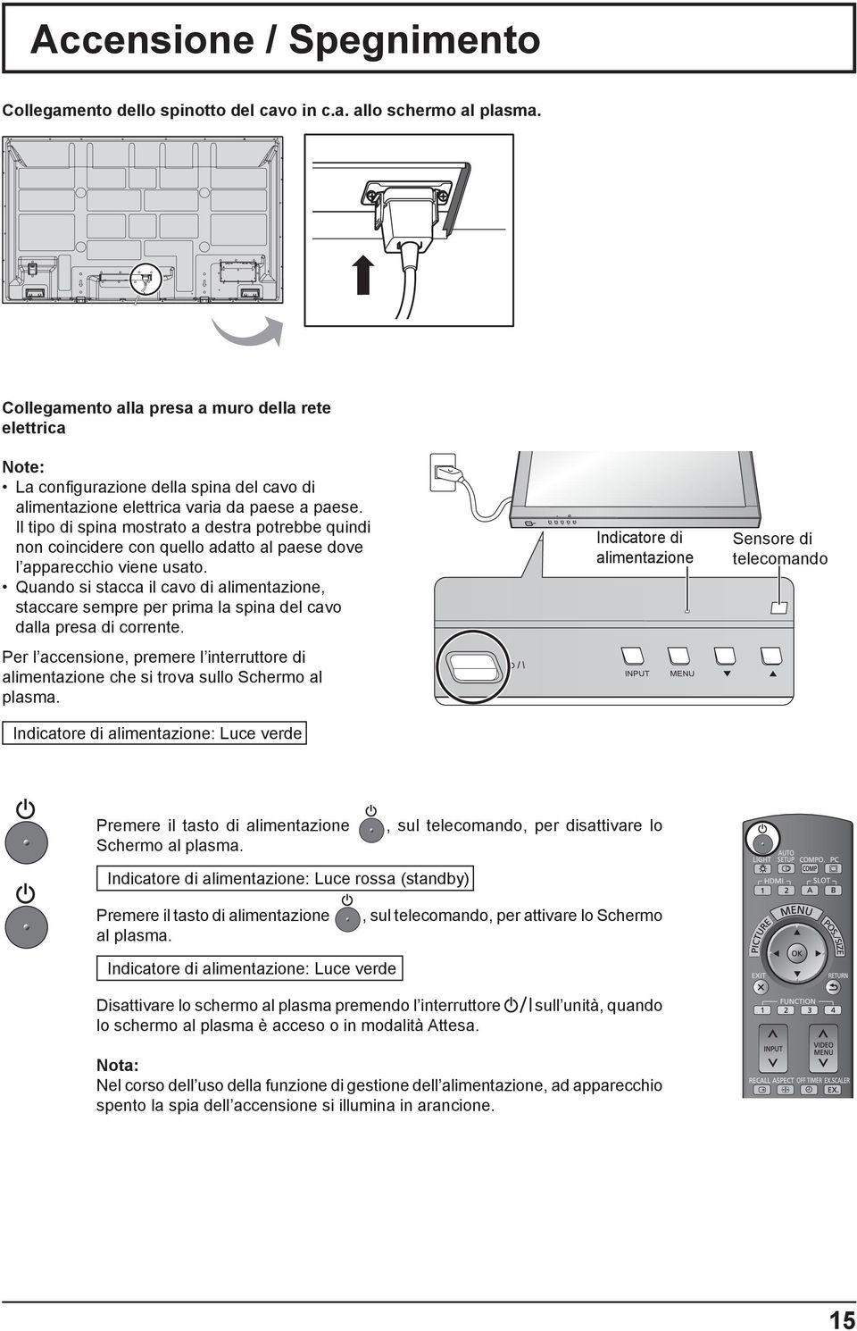 Il tipo di spina mostrato a destra potrebbe quindi non coincidere con quello adatto al paese dove l apparecchio viene usato.