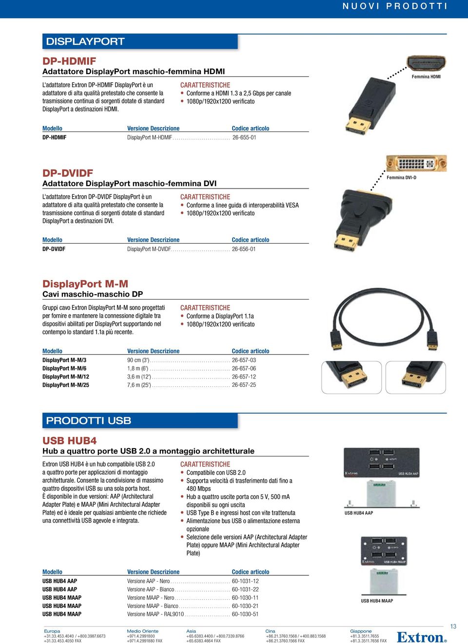 .. 26-655-01 DP-DVIDF Adattatore DisplayPort maschio-femmina DVI Femmina DVI-D L'adattatore Extron DP-DVIDF DisplayPort è un adattatore di alta qualità pretestato che consente la trasmissione