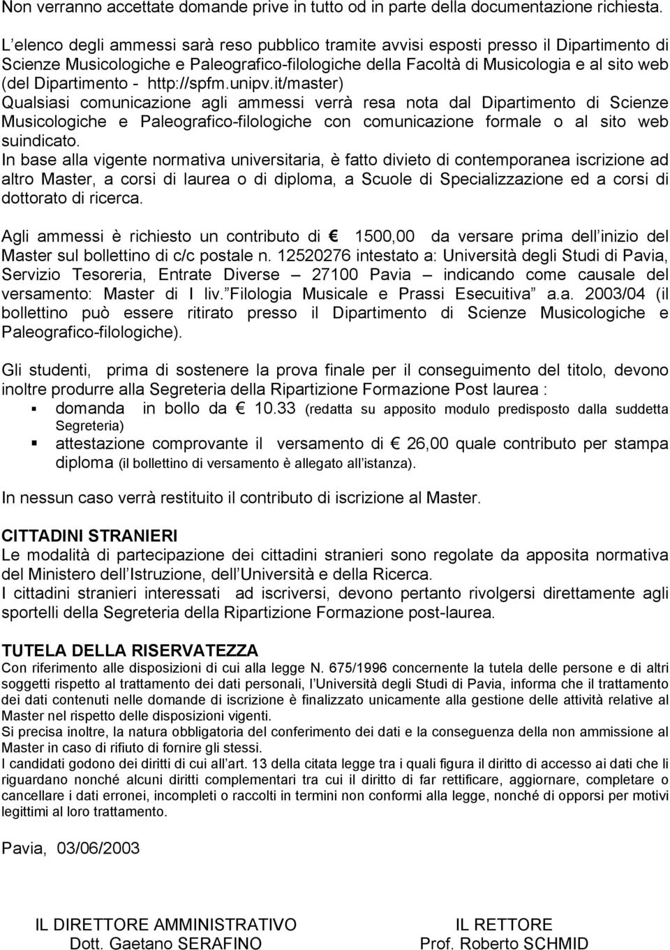 Dipartimento - http://spfm.unipv.