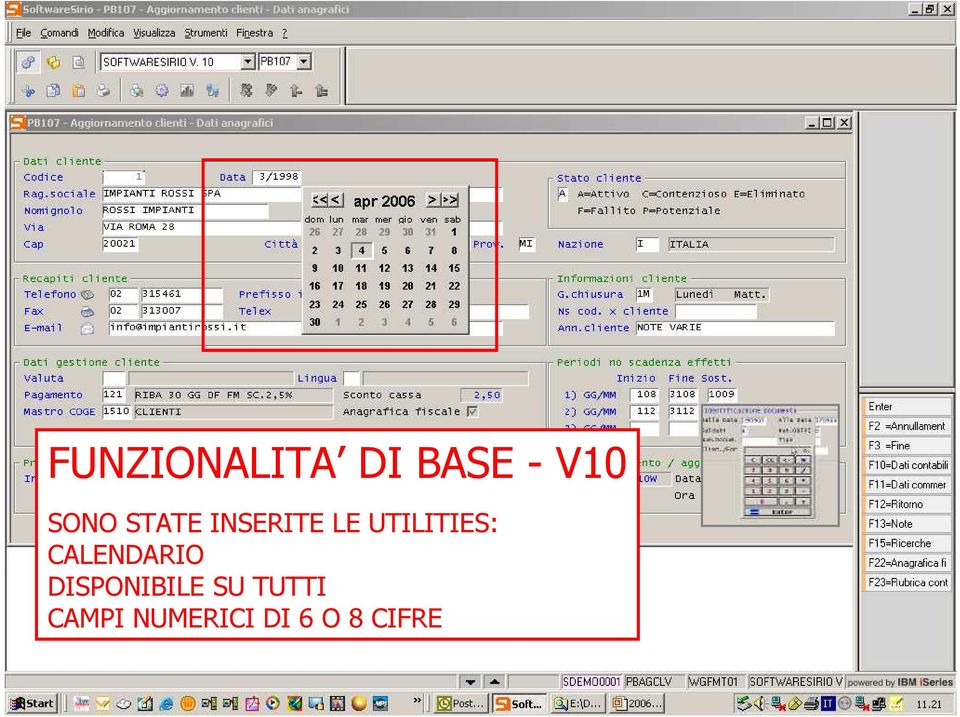 NUMERICI INSERITE DI 6 O LE 8 UTILITIES: CIFRE CALENDARIO