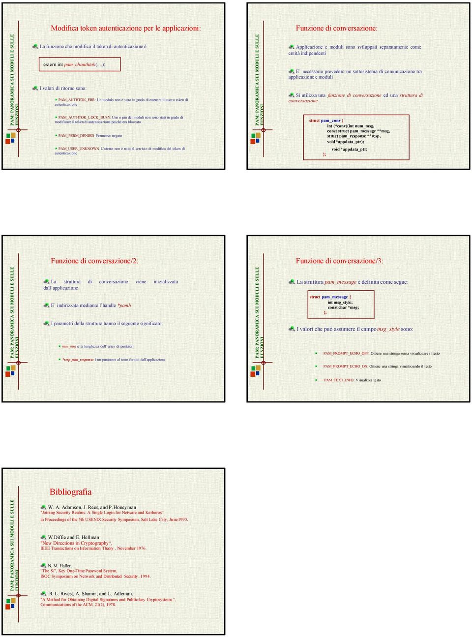 poiché era bloccato PAM_PERM_DENIED: Permesso negato PAM_USER_UNKNOWN: L utente non è noto al servizio di modifica del token di Applicazione e moduli sono sviluppati separatamente come entità