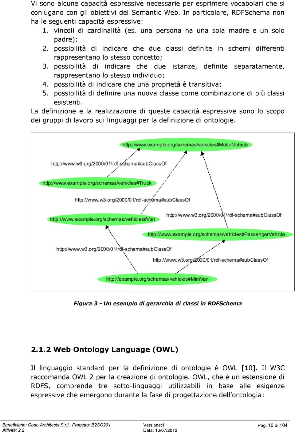 possibilità di indicare che due istanze, definite separatamente, rappresentano lo stesso individuo; 4. possibilità di indicare che una proprietà è transitiva; 5.