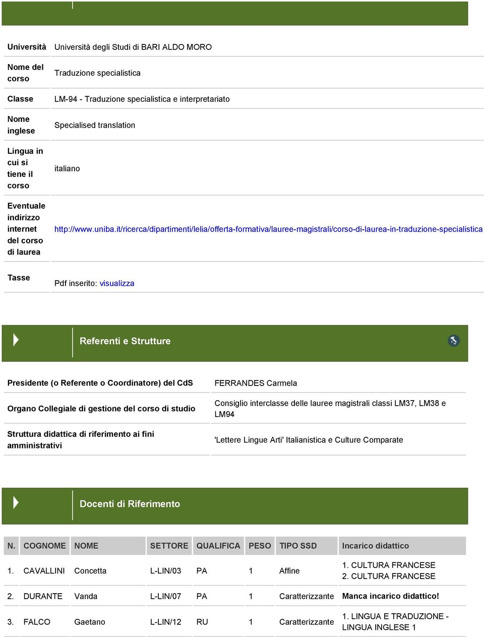 it/ricerca/dipartimenti/lelia/offerta-formativa/lauree-magistrali/corso-di-laurea-in-traduzione-specialistica Tasse Pdf inserito: visualizza Referenti e Strutture Presidente (o Referente o