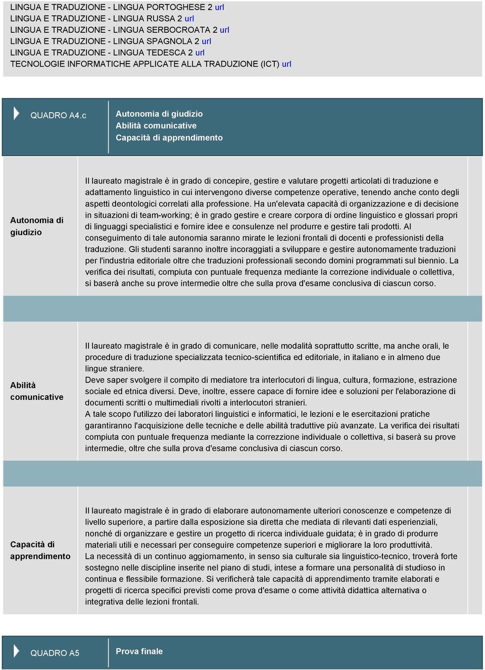 adattamento linguistico in cui intervengono diverse competenze operative, tenendo anche conto degli aspetti deontologici correlati alla professione.