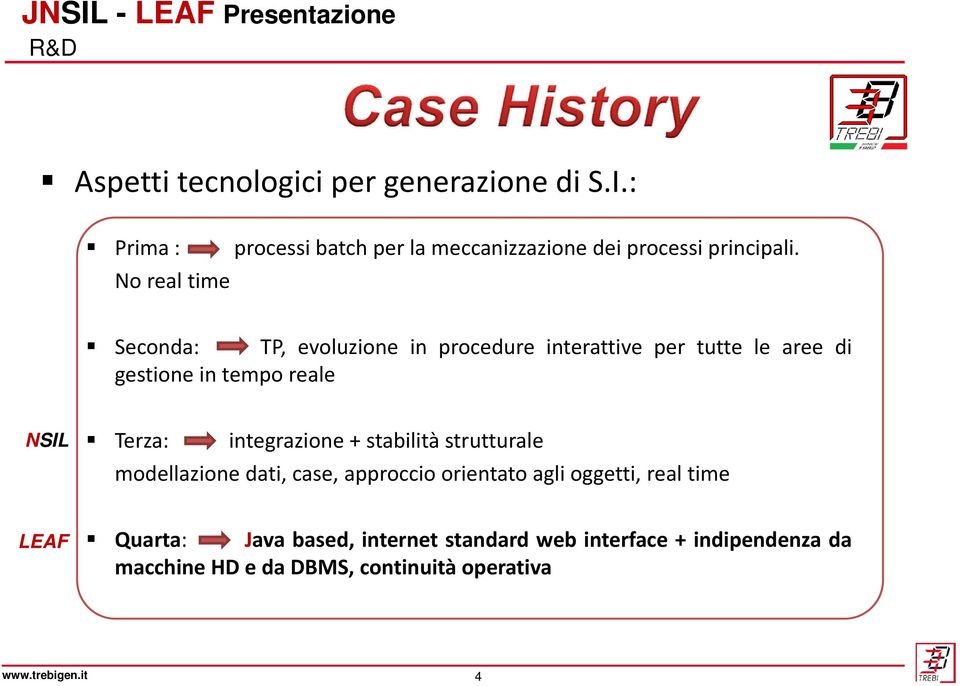 Terza: integrazione + stabilità strutturale modellazione dati, case, approccio orientato agli oggetti, real time