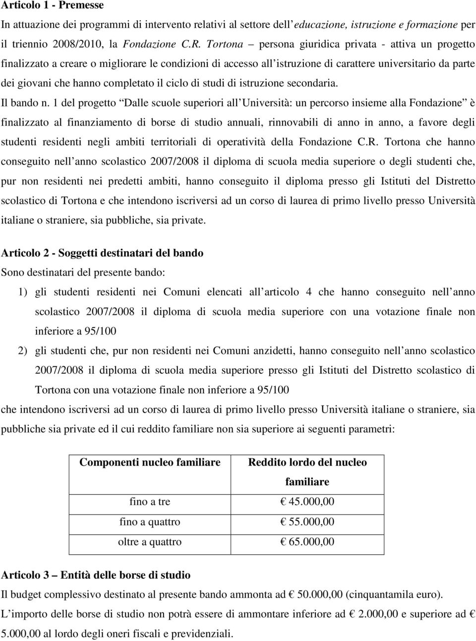 il ciclo di studi di istruzione secondaria. Il bando n.