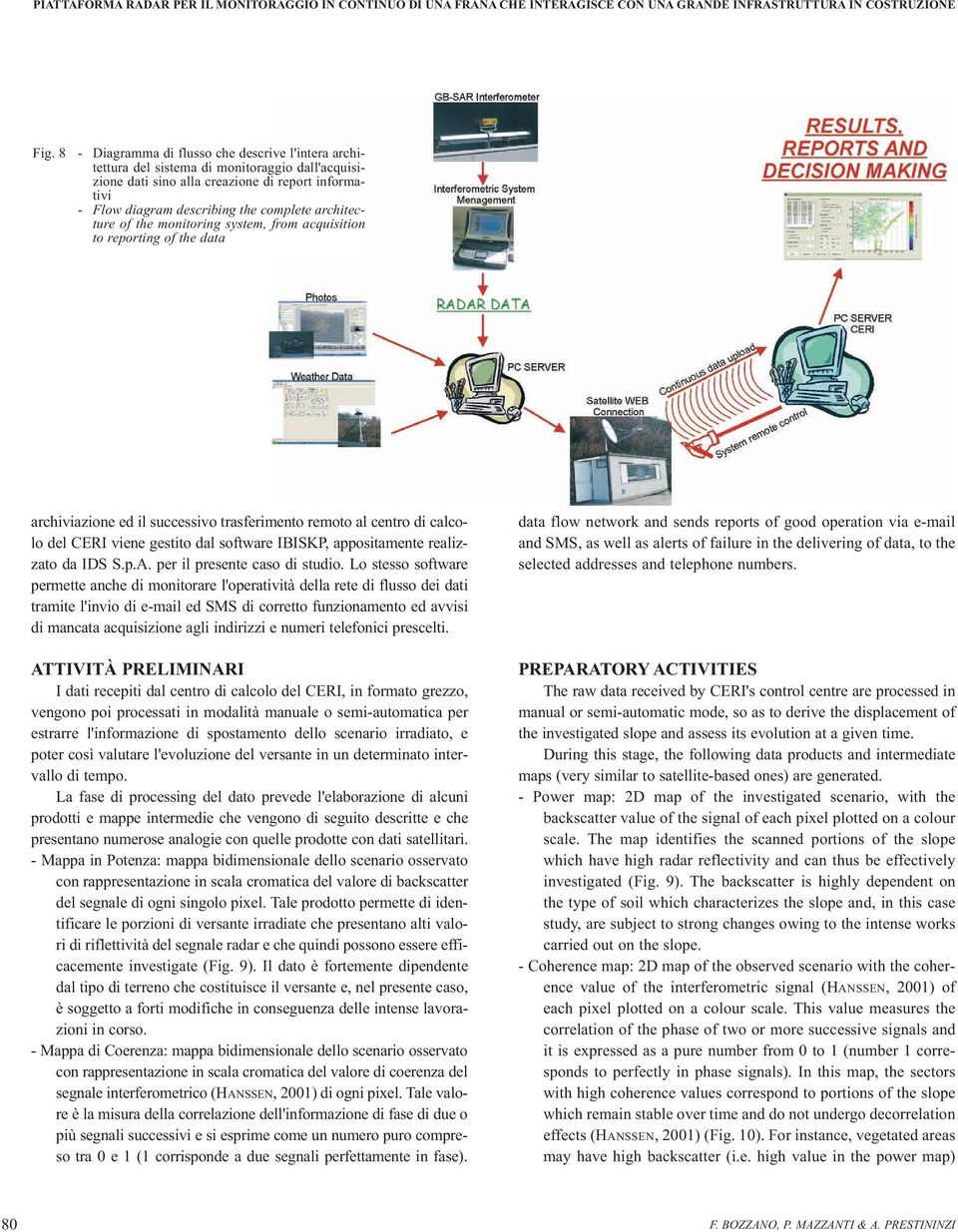 architecture of the monitoring system, from acquisition to reporting of the data archiviazione ed il successivo trasferimento remoto al centro di calcolo del CERI viene gestito dal software IBISKP,