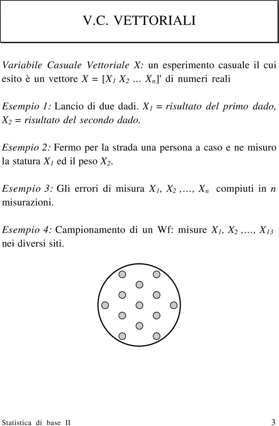 Esempio 2: Fermo per la strada una persona a caso e ne misuro la statura X 1 ed il peso X 2.