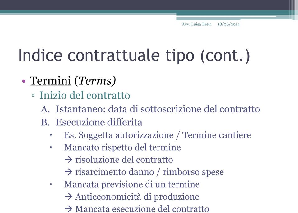 Soggetta autorizzazione / Termine cantiere Mancato rispetto del termine risoluzione del