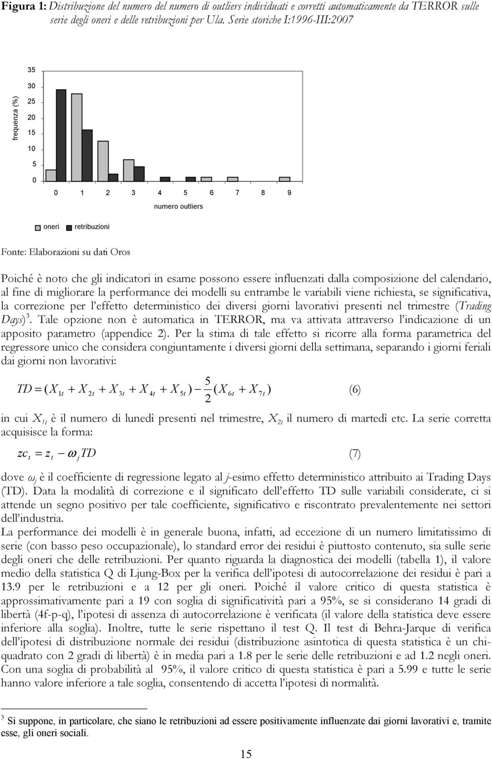 possono essere influenzati dalla composizione del calendario, al fine di migliorare la performance dei modelli su entrambe le variabili viene richiesta, se significativa, la correzione per l effetto