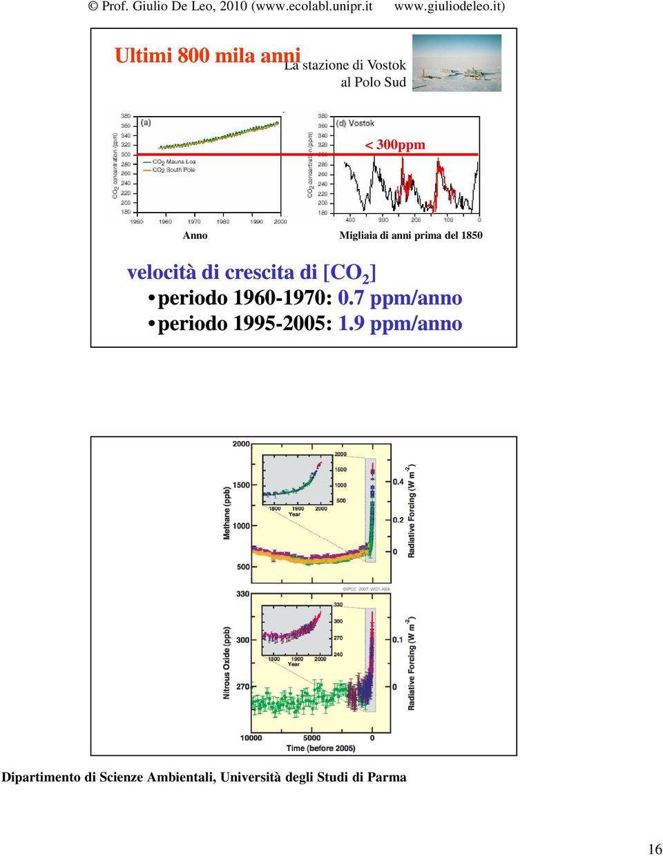 velocità di crescita di [CO 2 ] periodo 1960-1970: