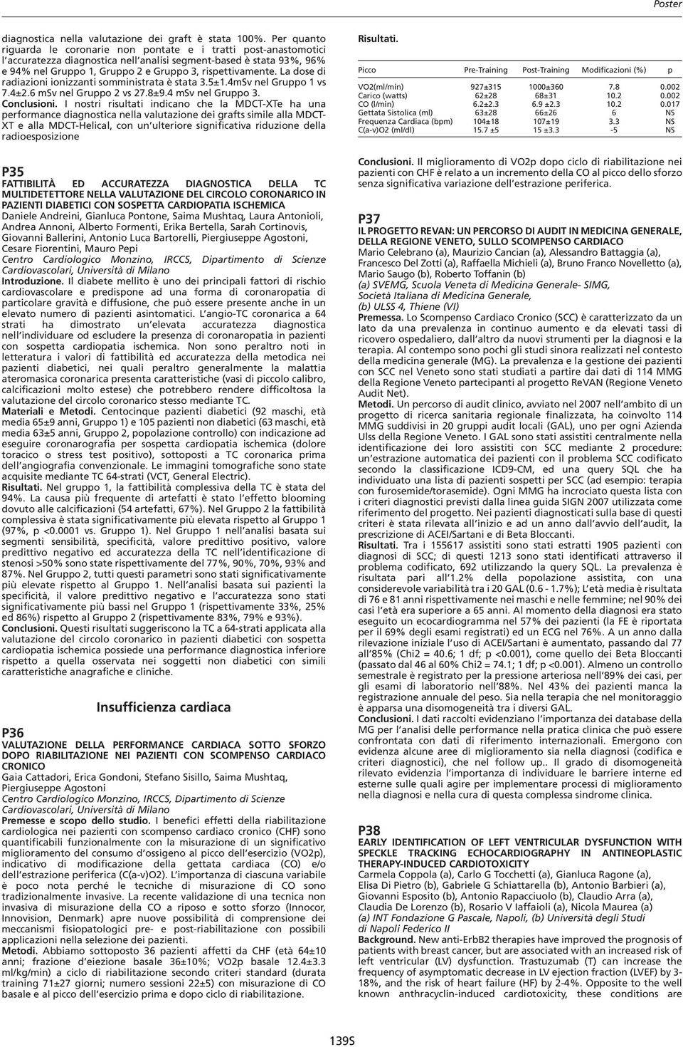 rispettivamente. La dose di radiazioni ionizzanti somministrata è stata 3.5±1.4mSv nel Gruppo 1 vs 7.4±2.6 msv nel Gruppo 2 vs 27.8±9.4 msv nel Gruppo 3. Conclusioni.