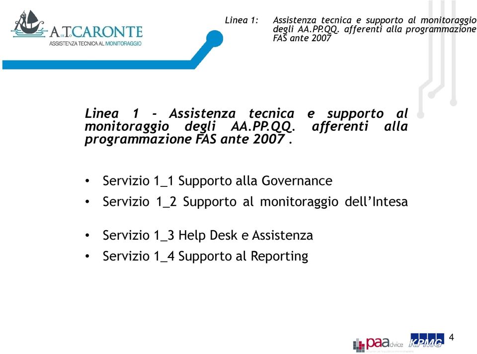 monitoraggio degli AA.PP.QQ. afferenti alla programmazione FAS ante 2007.