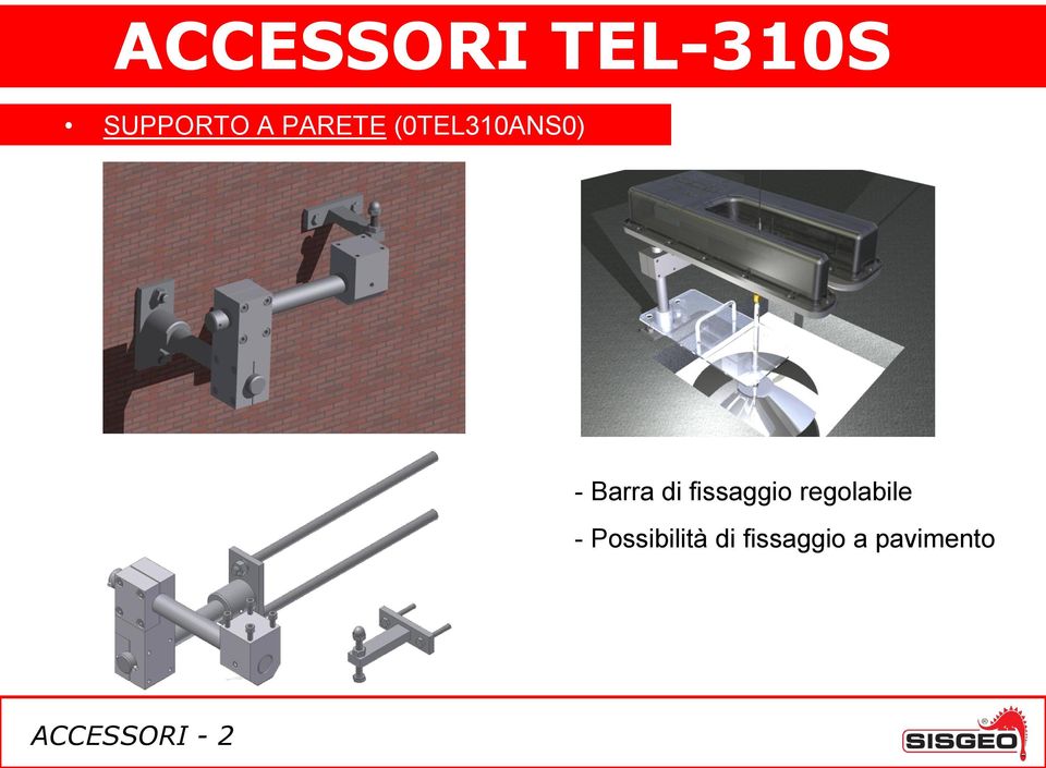 fissaggio regolabile -