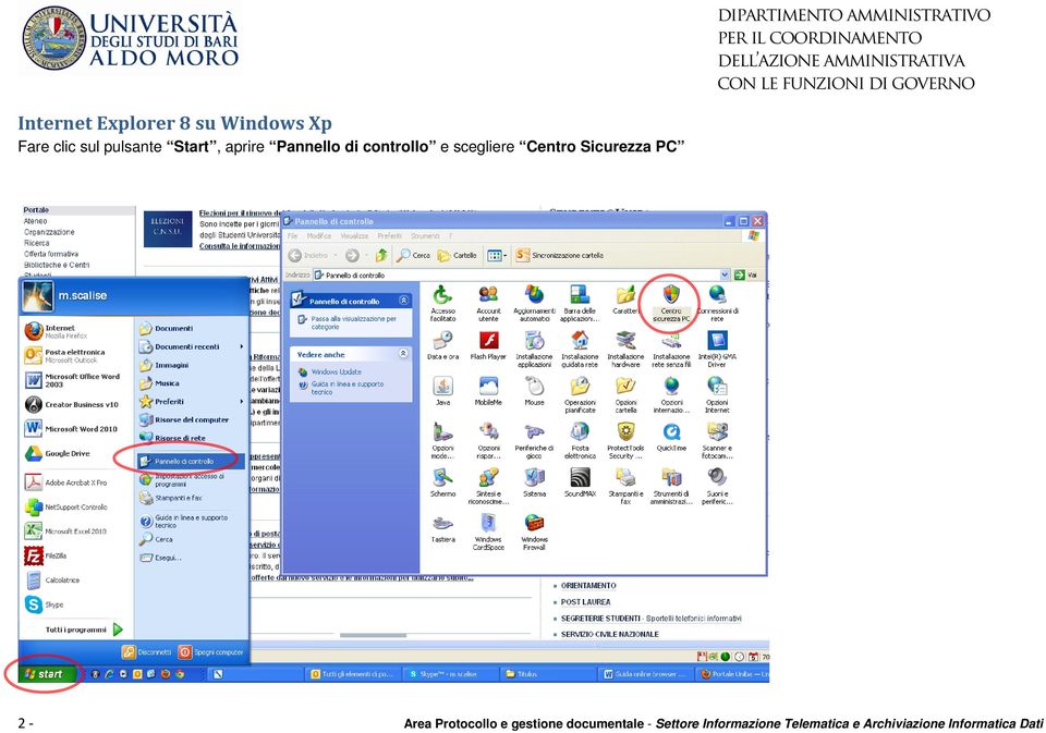 Sicurezza PC 2 - Area Protocollo e gestione documentale -