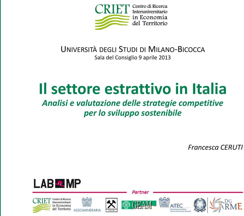 Italia Analisi e valutazione delle strategie