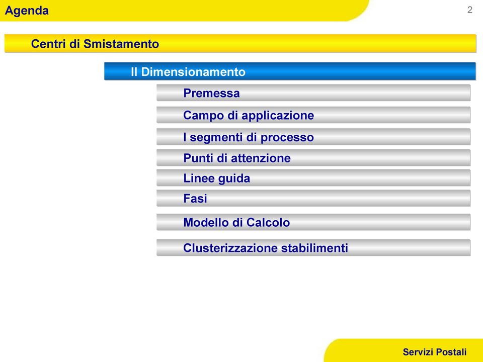 I segmenti di processo Punti di attenzione