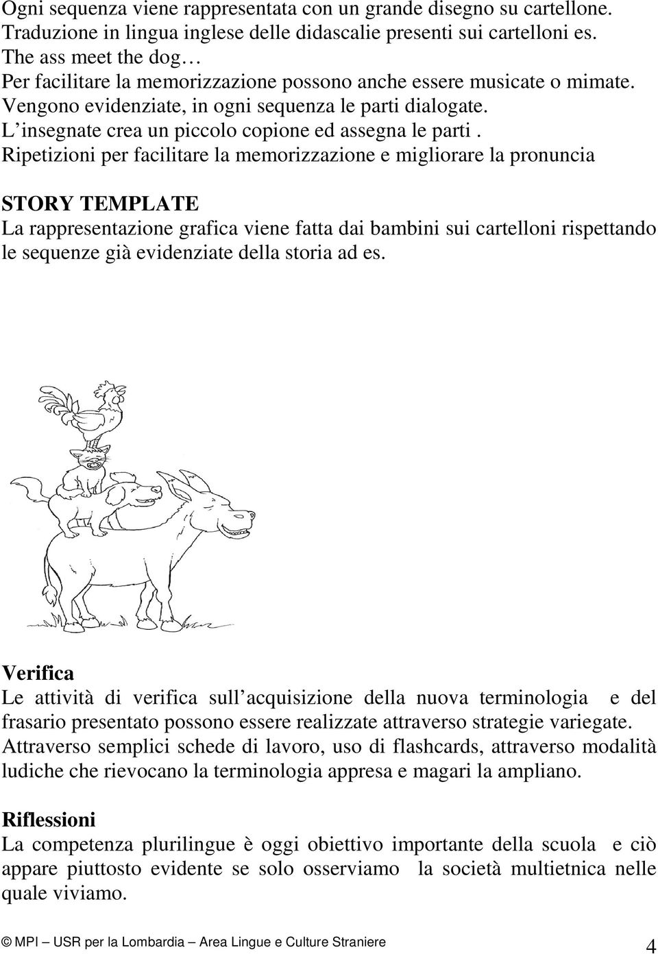 L insegnate crea un piccolo copione ed assegna le parti.