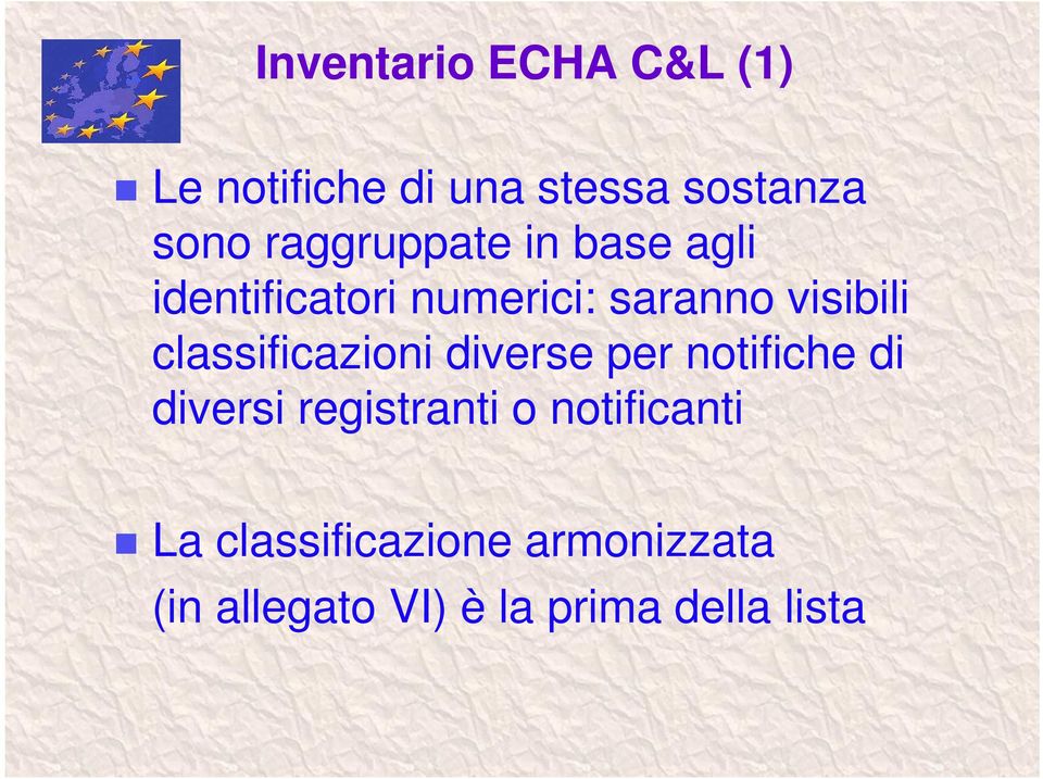 classificazioni diverse per notifiche di diversi registranti o