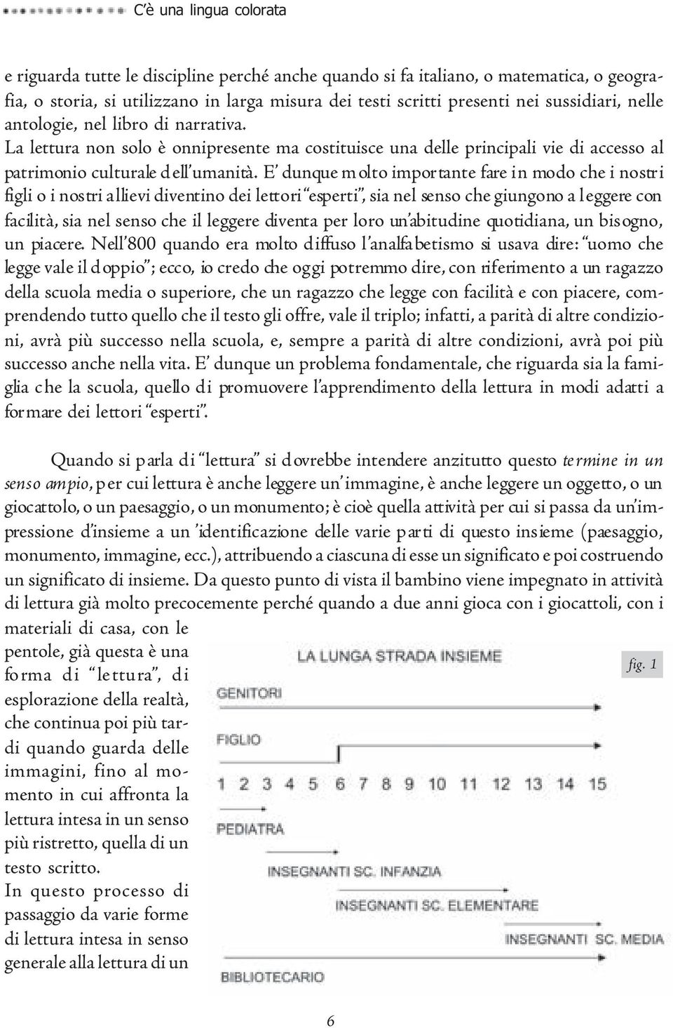 E dunque molto importante fare in modo che i nostri figli o i nostri allievi diventino dei lettori esperti, sia nel senso che giungono a leggere con facilità, sia nel senso che il leggere diventa per