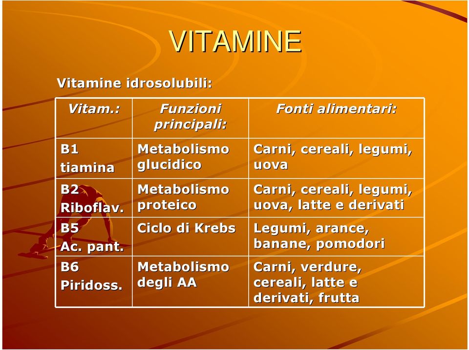 Metabolismo glucidico Metabolismo proteico Ciclo di Krebs Metabolismo degli AA Carni,